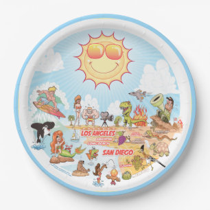 California Beach Paper Plate