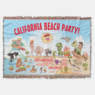 California Beach Party Throw Blanket