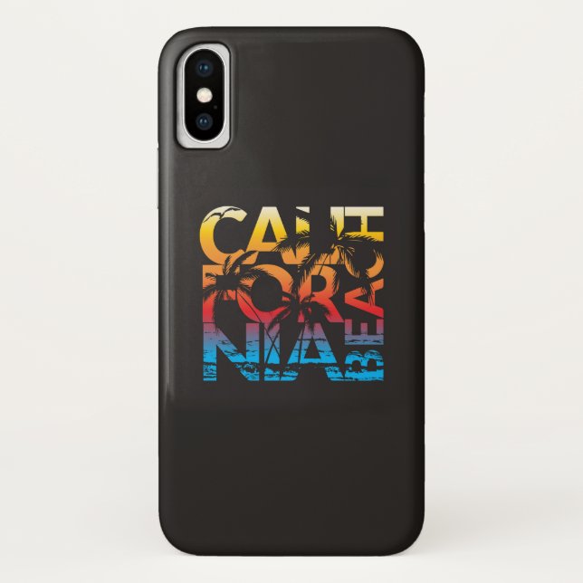 California Beach Poster Case-Mate iPhone Case (Back)