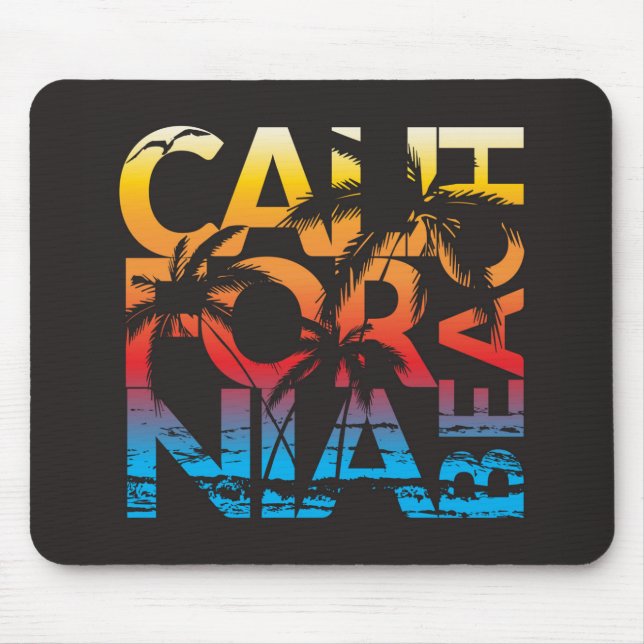 California Beach Poster Mouse Pad (Front)