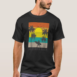 California Beach Surfer Girl Surfing Surf Palm Tre T-Shirt
