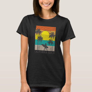 California Beach Surfer Girl Surfing Surf Palm Tre T-Shirt
