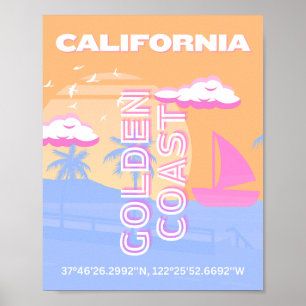 California, Beach, Travel Art Poster