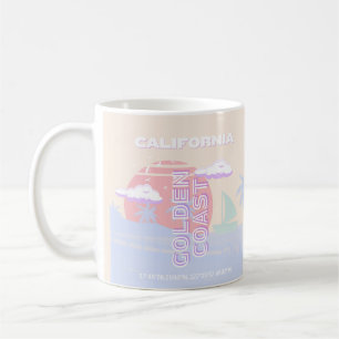 California, Beach, Travel Art, Preppy, Pastel Coffee Mug