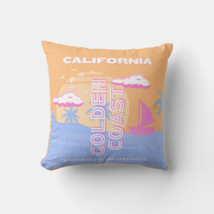 California, Beach, Travel Art Throw Pillow