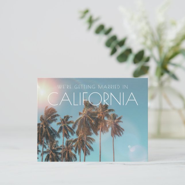 California Beach Wedding Save the Date Announcement Postcard (Standing Front)