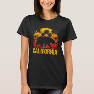 California Bear And Map Summer Palm Trees T-Shirt