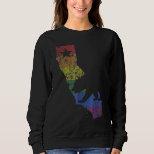 California Bear Lgbtq+ Gay Lesbian Pride Flag Men Sweatshirt