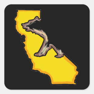 California bear state symbol black stickers