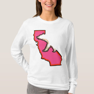 California bear state symbol ladies pink hoodie T-Shirt