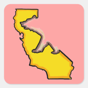 California bear state symbol pink stickers