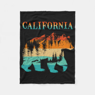 California Bear Vintage Retro Nature Hiking Souven Fleece Blanket
