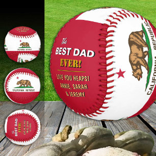 California Best Dad, patriotic USA, Flag Baseball