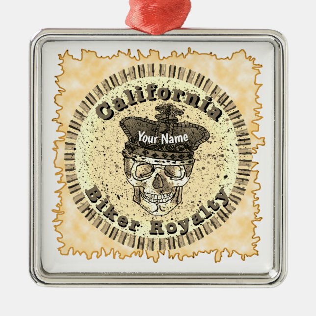 California Biker  Metal Ornament (Front)