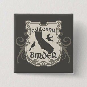 California Birder 2 Inch Square Button