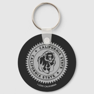 California Black Bear Keychain Personalized