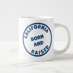 California Born and Raised Illustration Large Coffee Mug