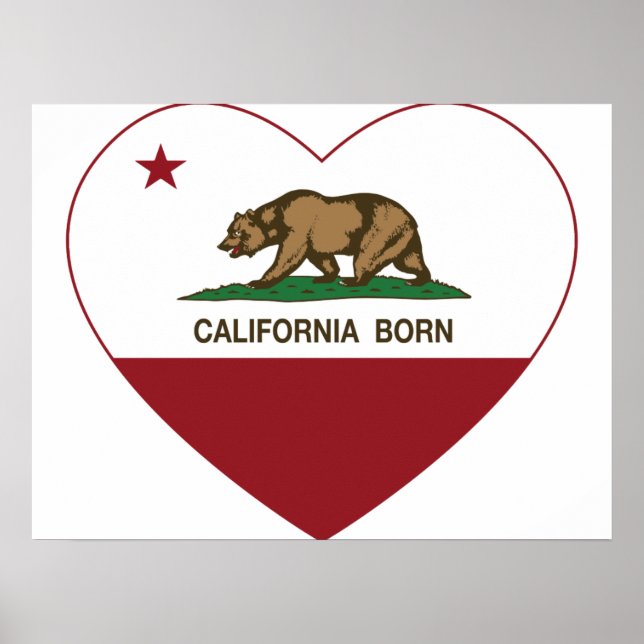 California Born Heart Poster (Front)