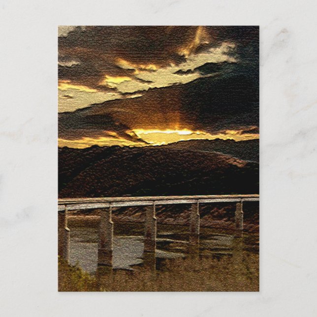 California Bridge Sunrise Postcard (Front)