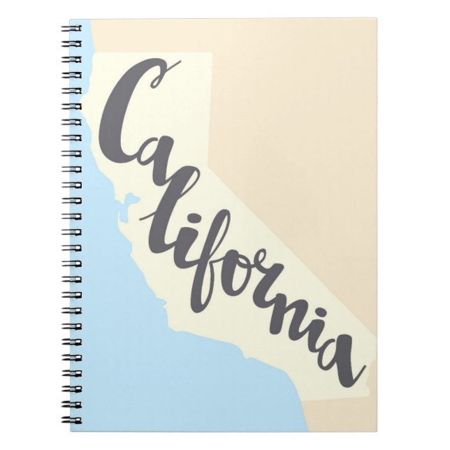 California Brush Lettering With Silhouette Map Notebook (Front)