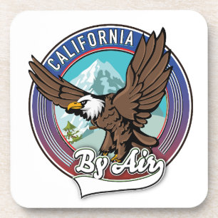 California By Air travel patch  Coaster