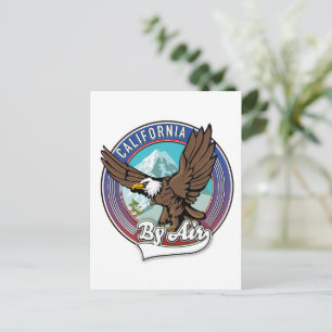 California By Air travel patch  Holiday Postcard