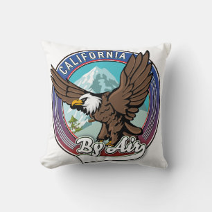 California By Air travel patch  Throw Pillow