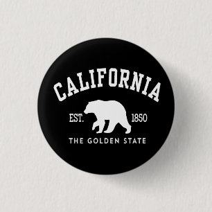 California CA Bear 1 Inch Round Button
