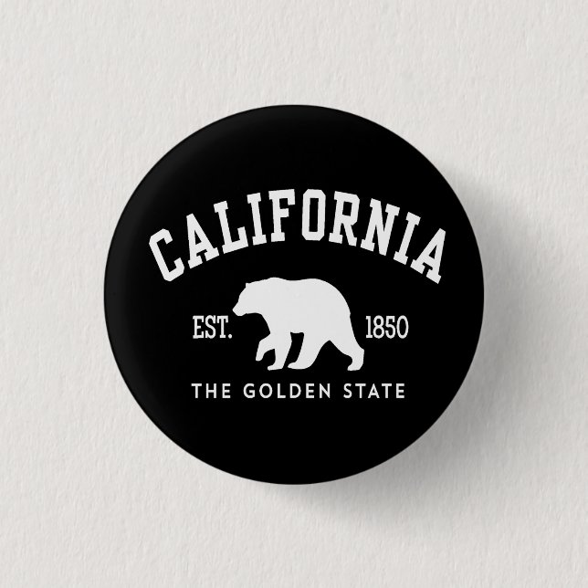 California CA Bear 1 Inch Round Button (Front)