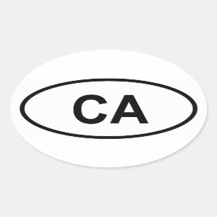 California "CA" Oval Sticker