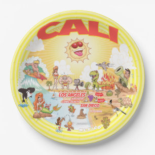 California CALI Beach Paradise Paper Plate
