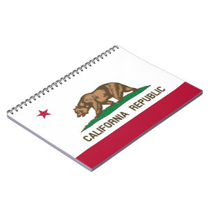 California Cali Republic Bear Flag, US States Note Notebook