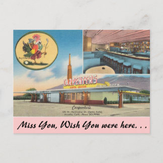 California, Carpenter's Restaurant Postcard