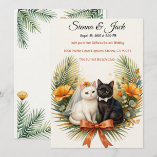 California Cat Wedding Invitation