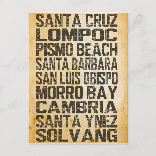 California Central Coast Postcard (Front)