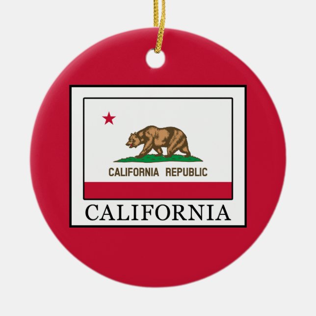 California Ceramic Ornament (Front)