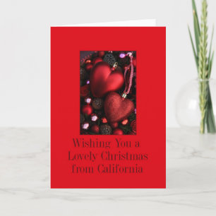 California Christmas Card with ornaments