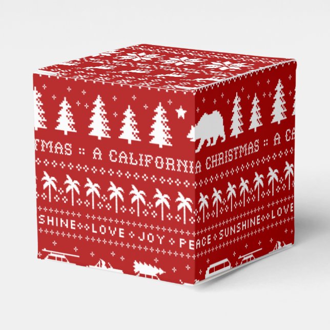 California Christmas Holiday Cute Cali Xmas Favor Box (Front Side)