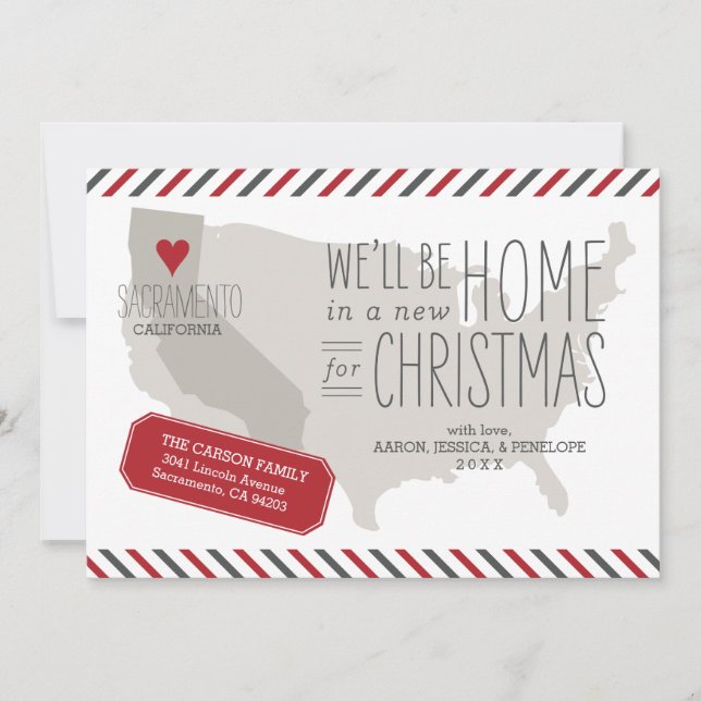 California Christmas Moving Announcement Holiday (Front)