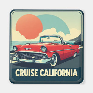 California Classic Car Road Trip Magnet
