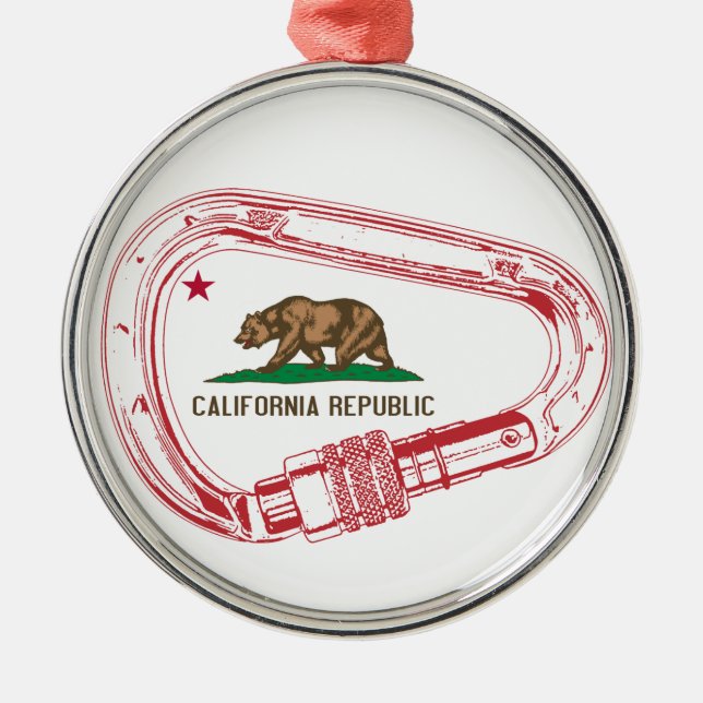 California Climbing Carabiner Metal Ornament (Front)
