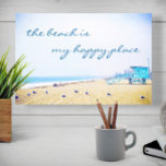 California Coast Beach Photo My Happy Place Script Canvas Print<br><div class="desc">“The beach is my happy place.” Relax and remind yourself of the fresh salt smell of the ocean air whenever you gaze at this stunning pastel-coloured photo art canvas. Exhale and explore the solitude of an empty California beach. Makes a great uplifting and inspirational gift! You can easily personalize this...</div>