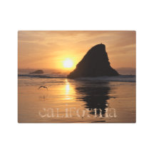 California Coast Sunset Reflection