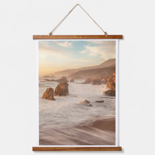 California Coastal at Sunset Hanging Tapestry