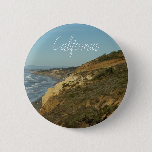 California Coastline Scenic Travel Landscape 2 Inch Round Button (Front)