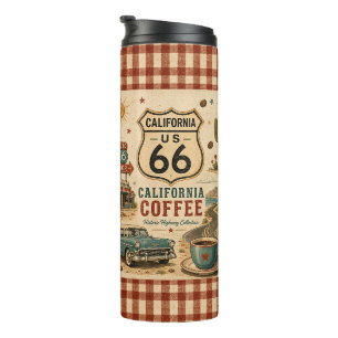 California Coffee Run Route 66 Style Thermal Tumbler