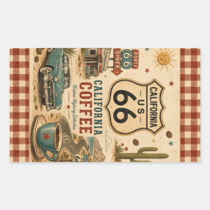 California Coffee Run Route 66 Vibes Decal Sticker