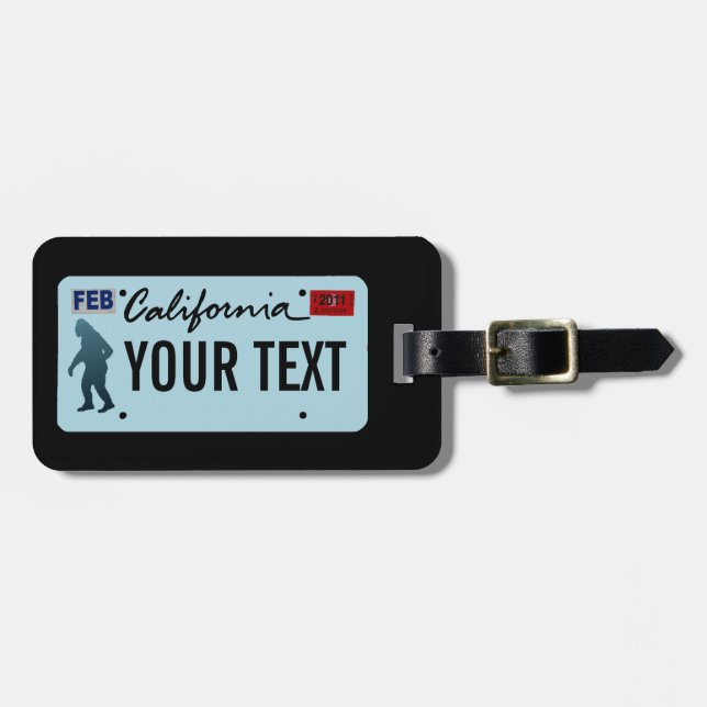 California Columbia Sasquatch License Plate Luggage Tag (Front Horizontal)