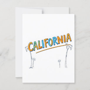 California Comic Style Postcard