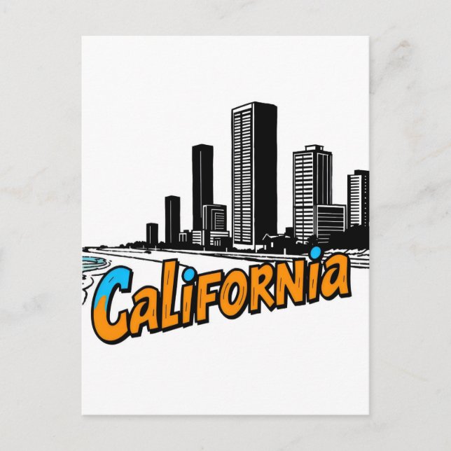 California Comic Style Postcard  (Front)
